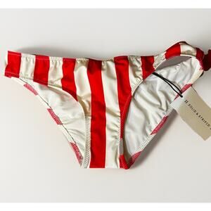 Solid & Striped Bikini Bottom Size S Red White Stripe Hipster Swim Bottom NWT